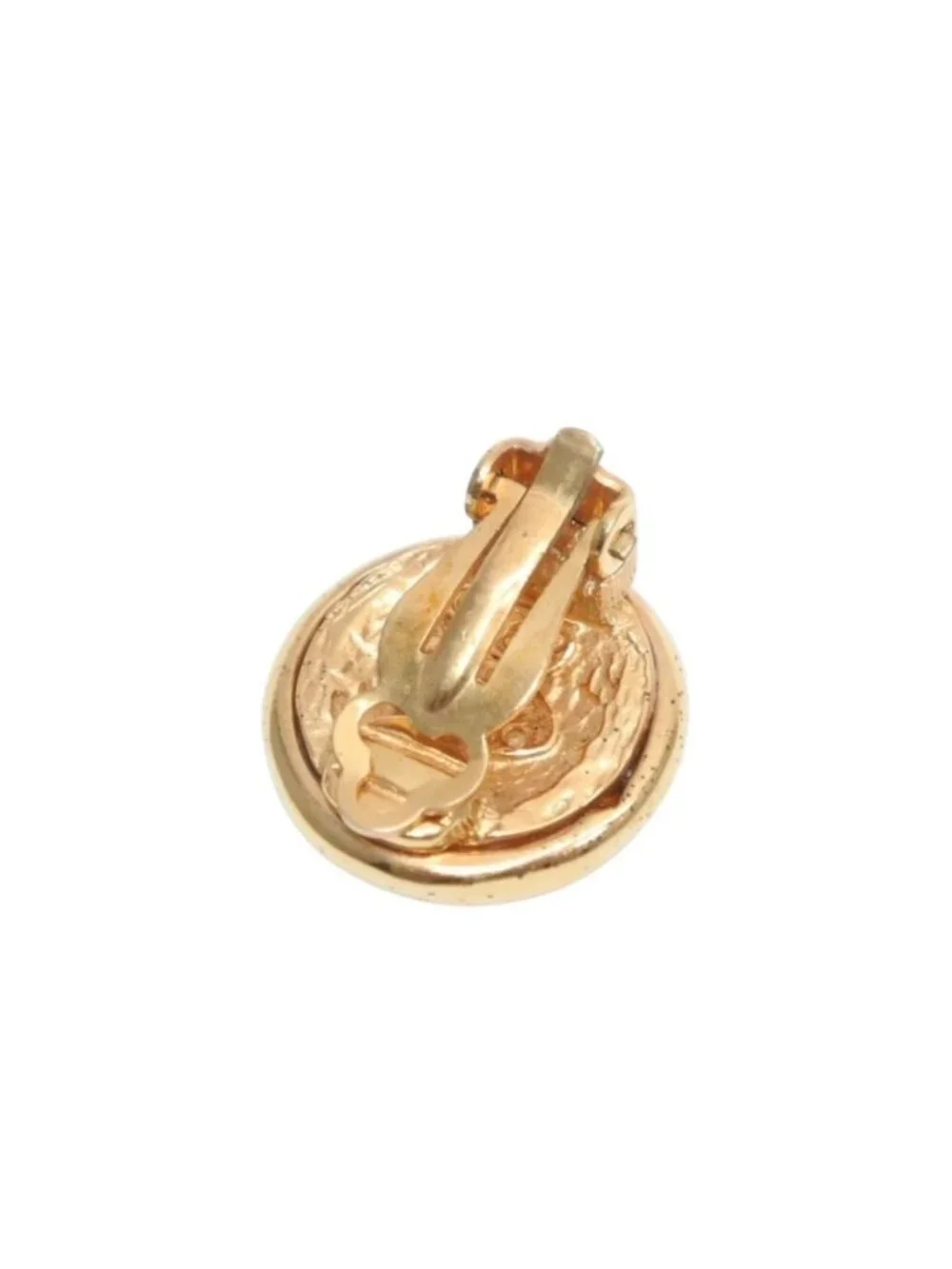 Chanel Vintage CC Logo Earrings 93 Metal Gold